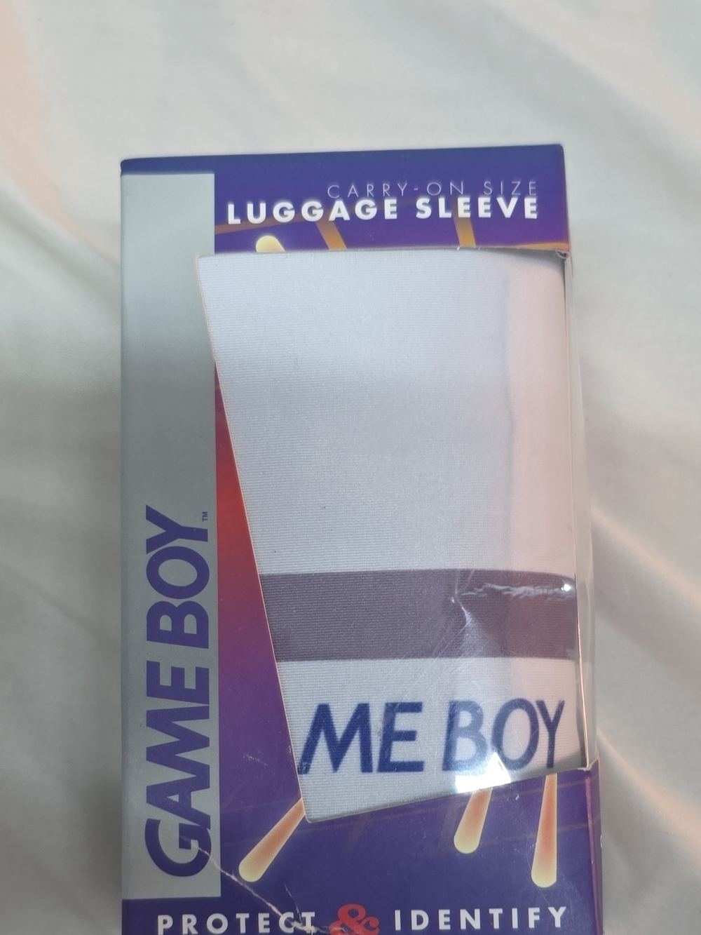Nintendo Game Boy White and Purple Luggage Sleeve